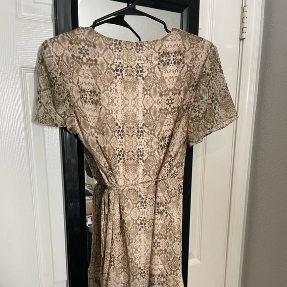 All in Favor Snakeskin Wrap Mini Dress - Picture 5 of 5